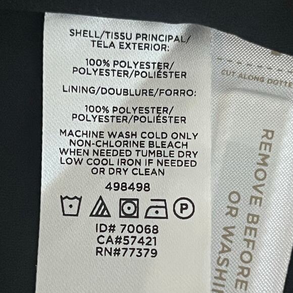 Ann Taylor Black, Green & White Chevron Print Belted Wrap Midi Dress Size 4 NWT - Picture 12 of 13